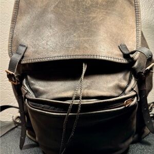 Men's Brown Leather Backpack